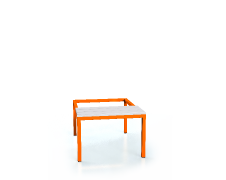 Vorbänk mit PVC latten - Basisausführung 375 x 600 x 800